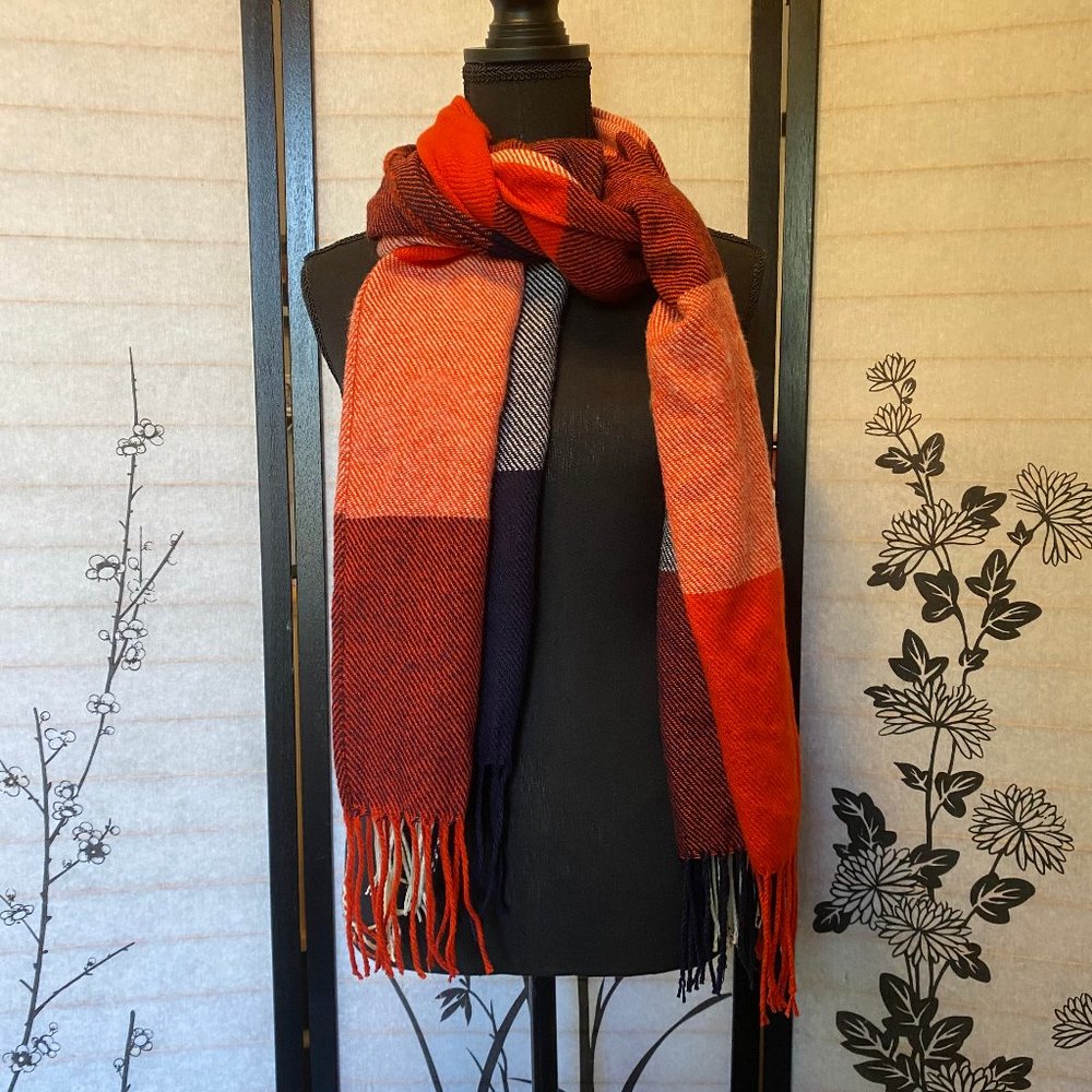 Red White & Blue Scarf with Fringe